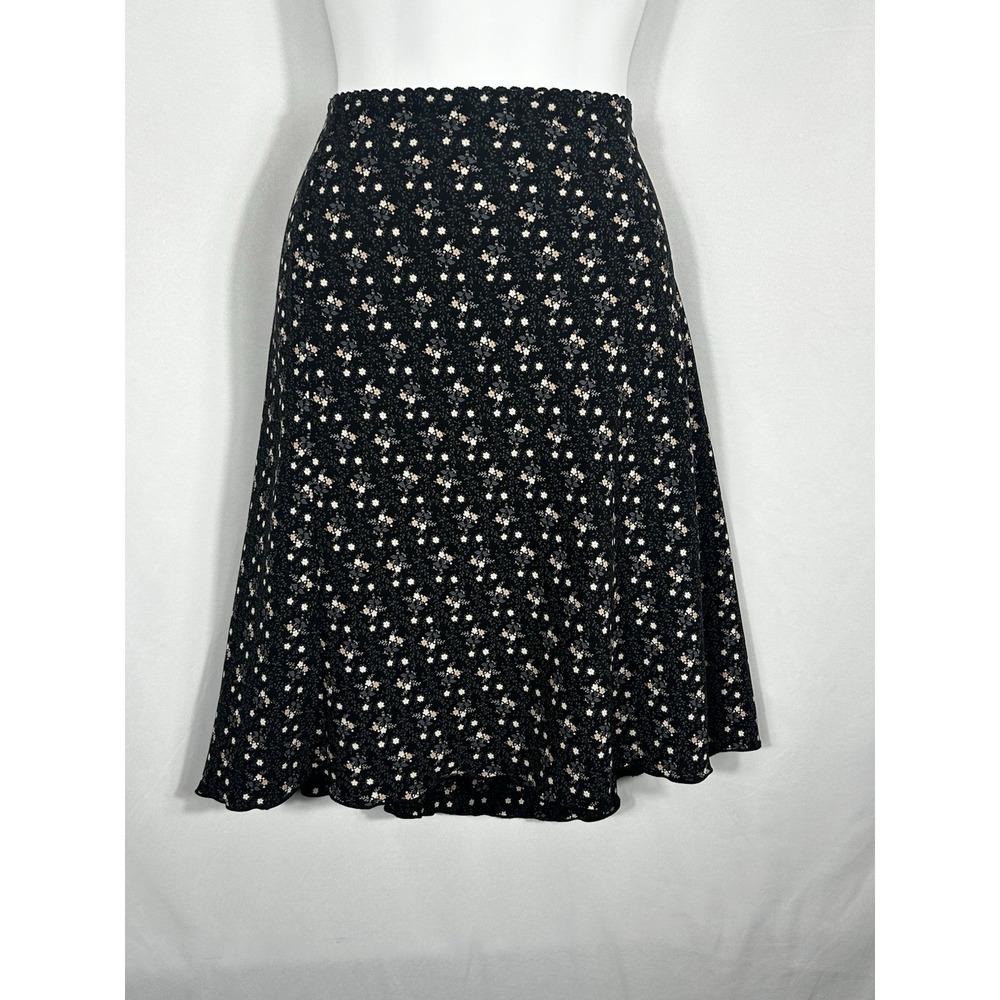 Y2K Old Navy 2003 Womens Skirt Size 6 Black Micro Floral Dainty Cottagecore Boho